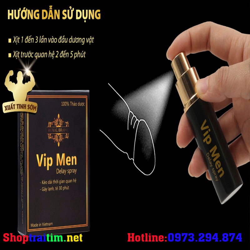 Xịt kéo dài quan hệ Vip Men Delay Spray mới